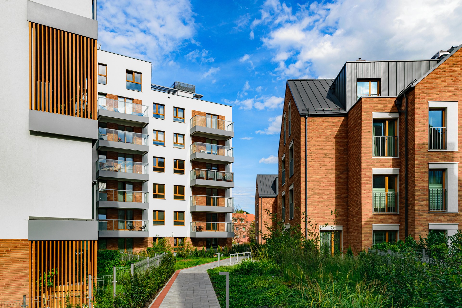 New houses construction. Residential house development